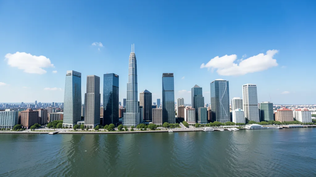 Original source image — City skyline photo turned into delicate watercolor painting