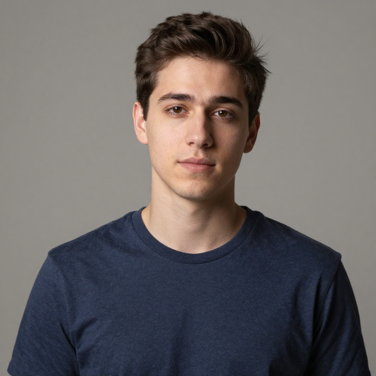 Original source image — Portrait transformed into cyberpunk character with neon accents