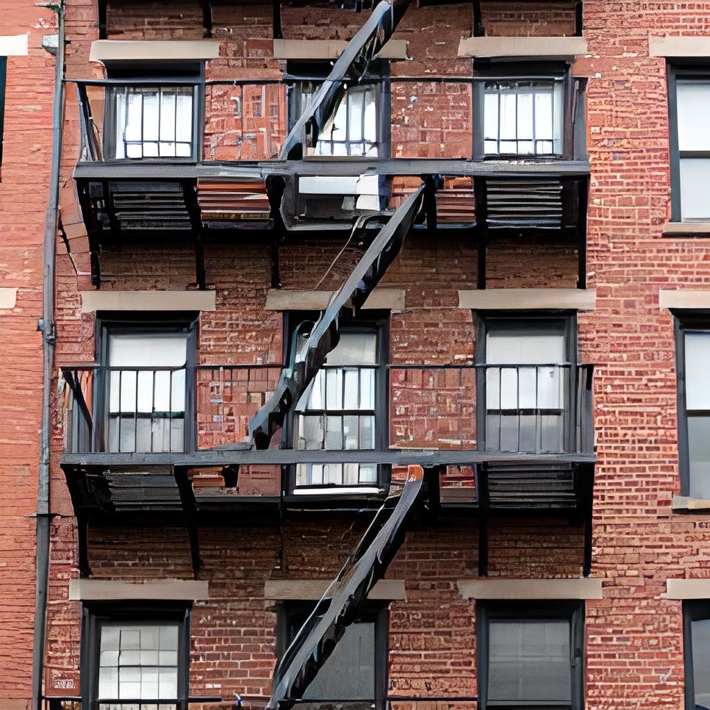 RealESRGAN x4 AI output — Urban architecture upscaled 4x with sharp brick detail