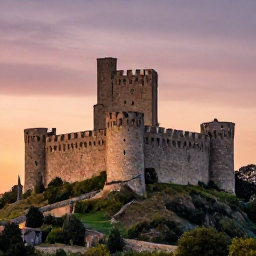 Original source image — Castle landscape upscaled 4x with sharp stone detail