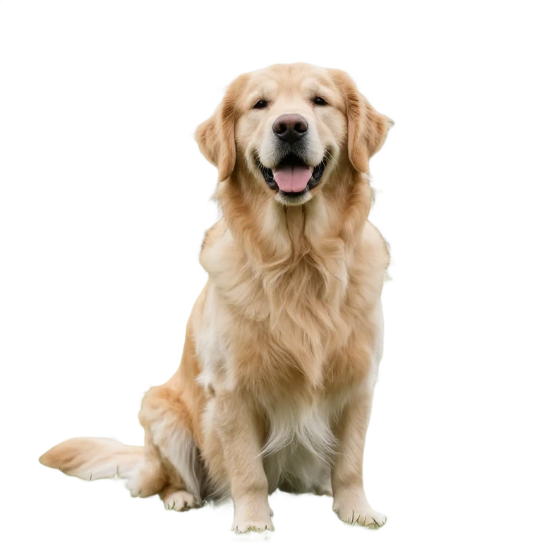 Ben2 AI output — Golden retriever dog isolated from park grass and trees