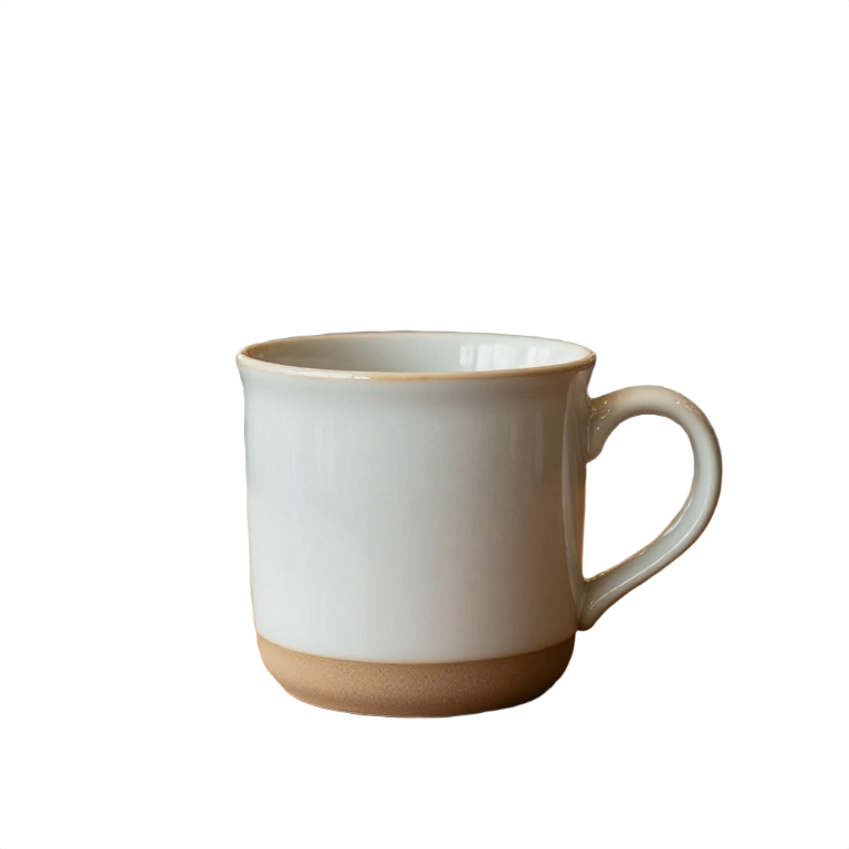 Ben2 AI output — Ceramic coffee mug isolated from blurred cafe background