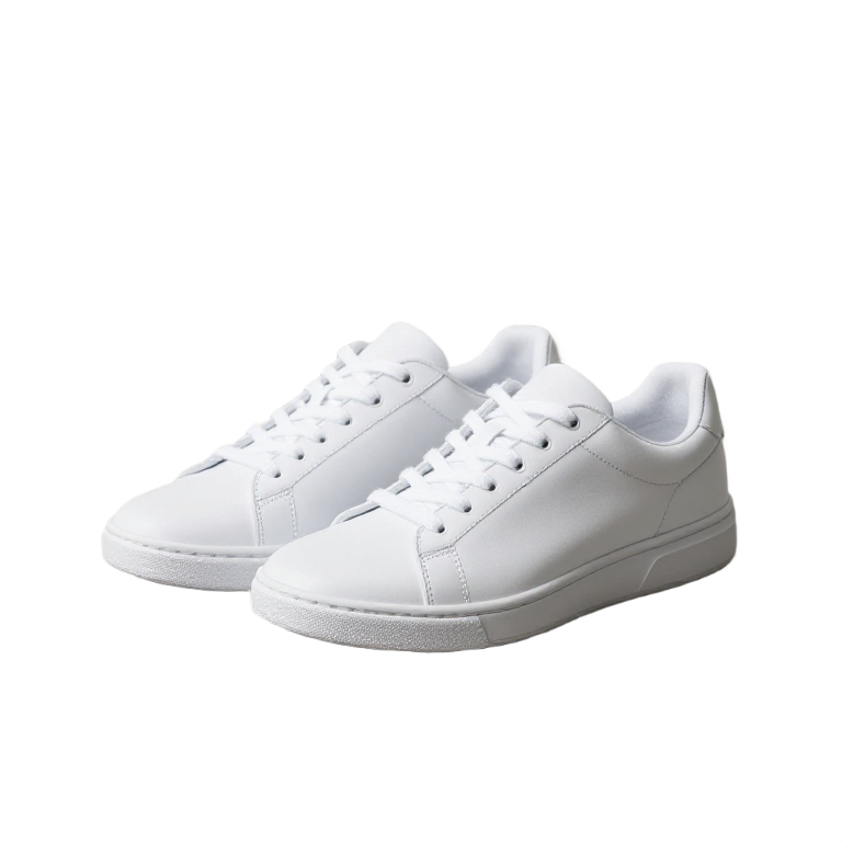 Ben2 AI output — Pair of white sneakers isolated from concrete background